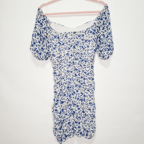 All in Favor Sasha ruched floral mini dress - Picture 4 of 6